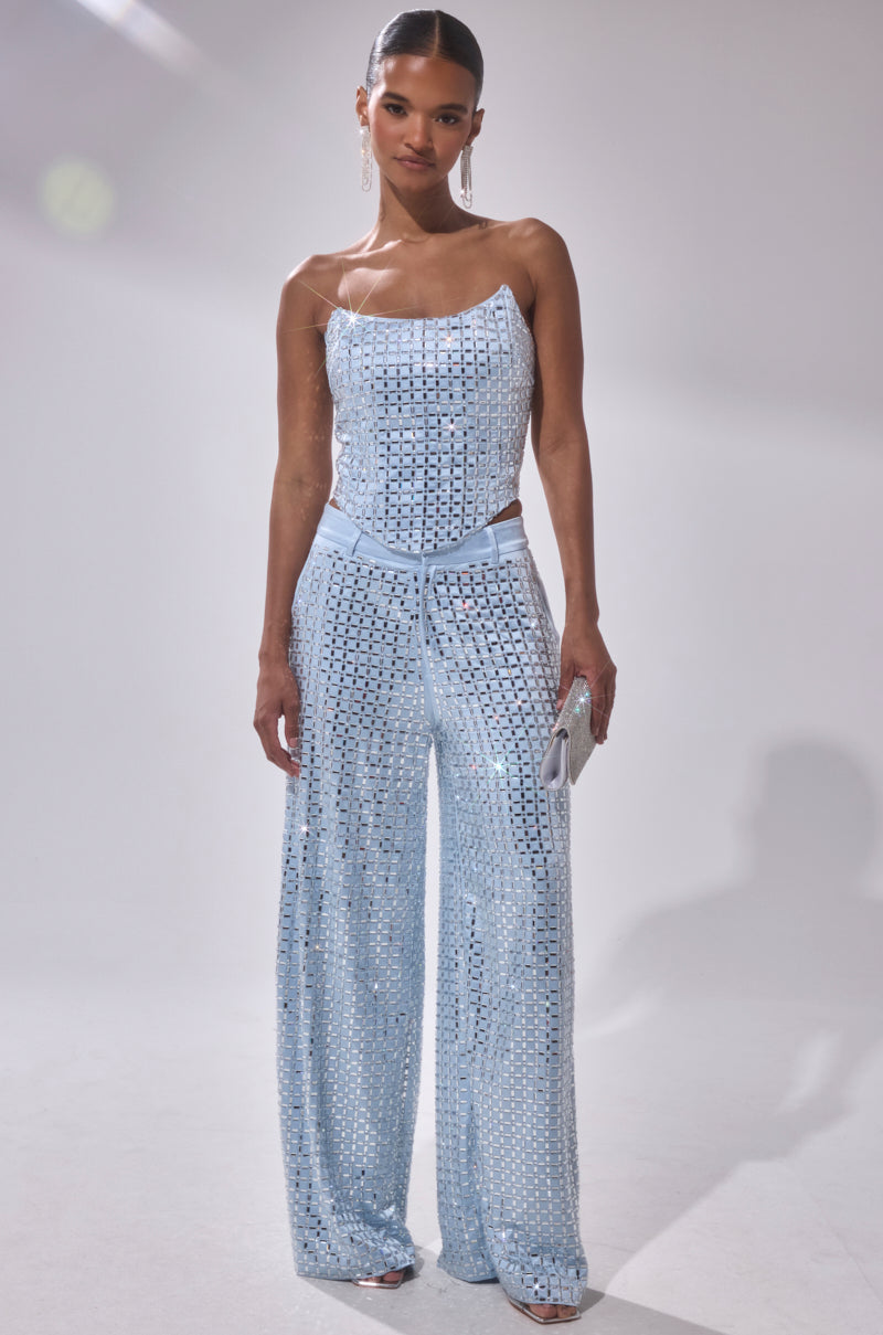 LILA EMBELLISHED SATIN TROUSER