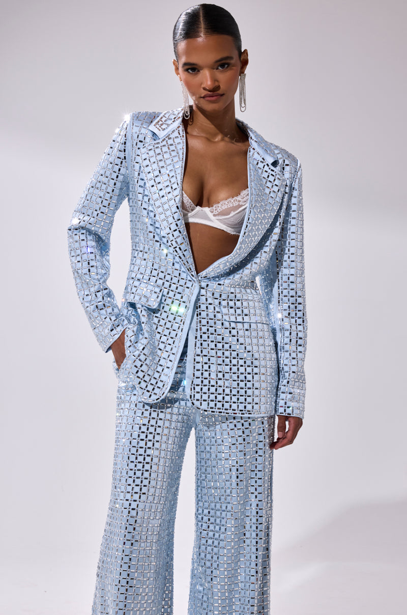 LILA EMBELLISHED SATIN BLAZER