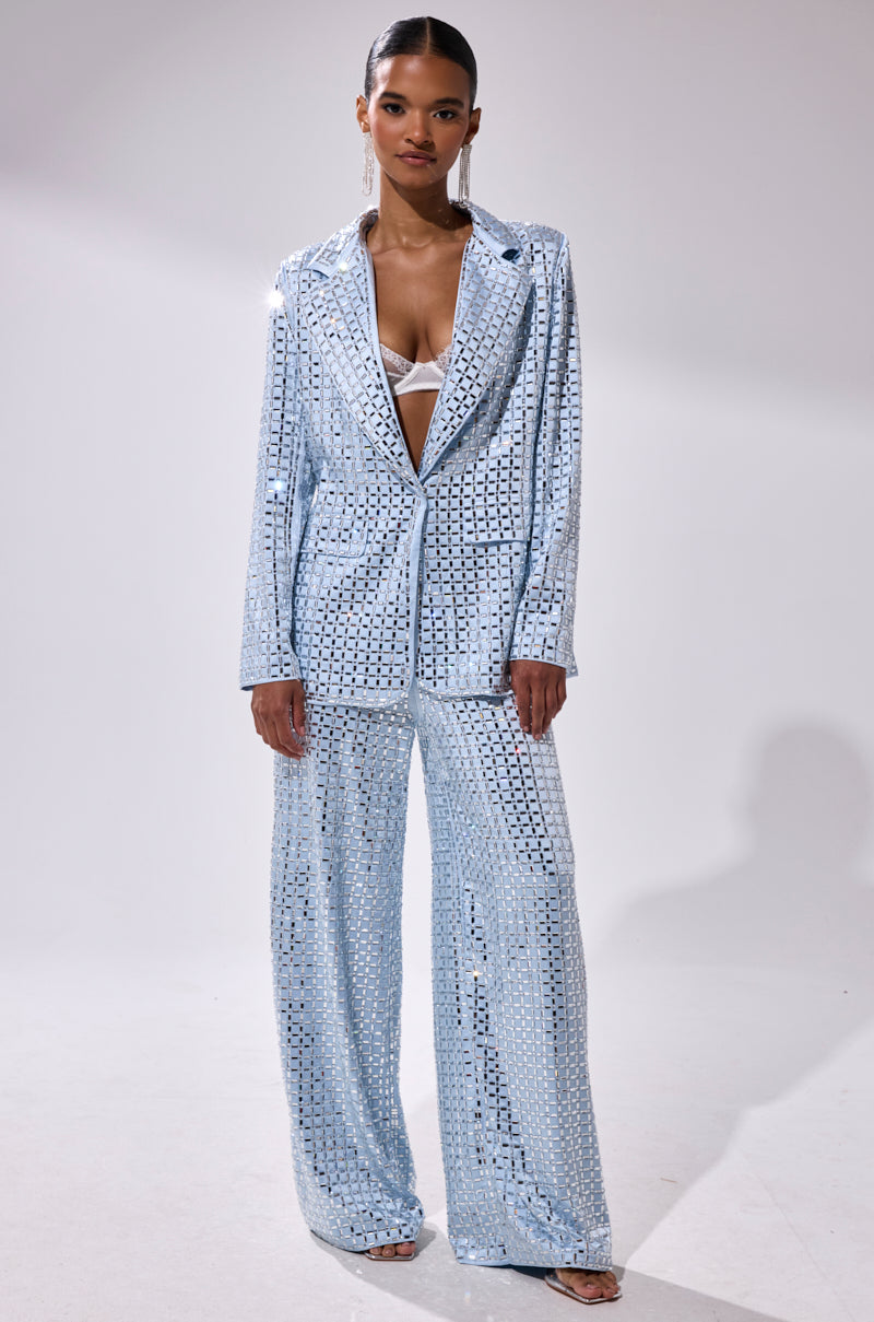 LILA EMBELLISHED SATIN BLAZER