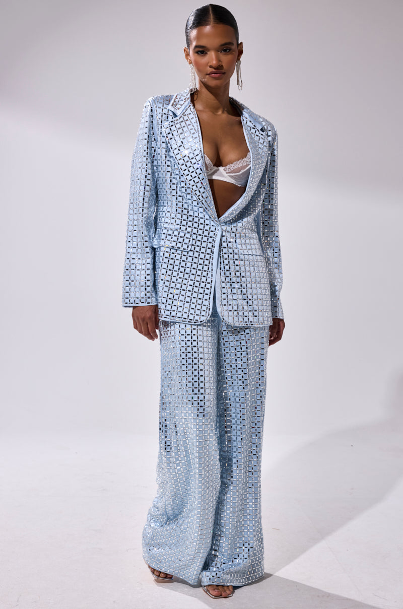 LILA EMBELLISHED SATIN BLAZER