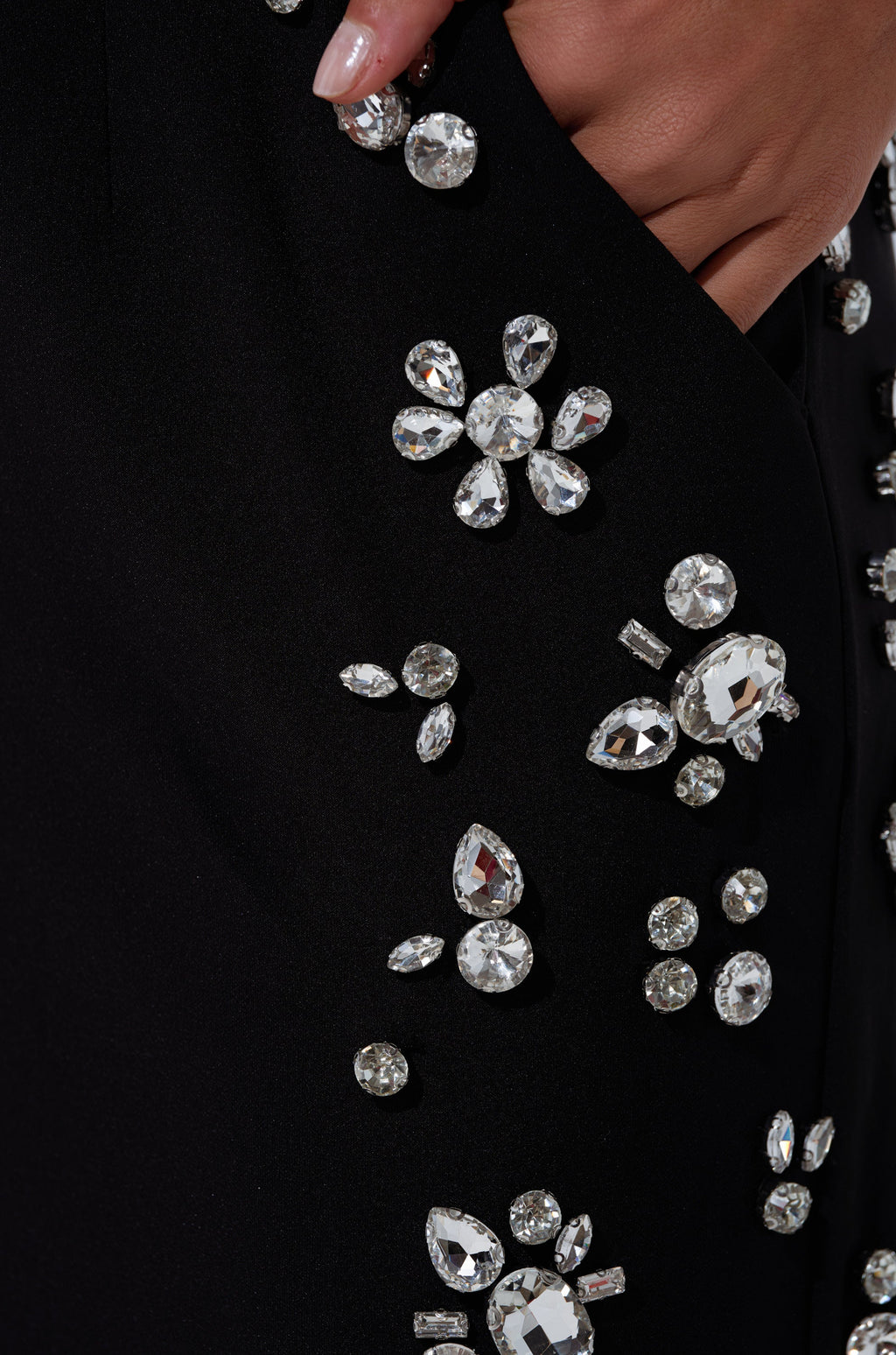 FEELING RICH TROUSER WITH RHINESTONE