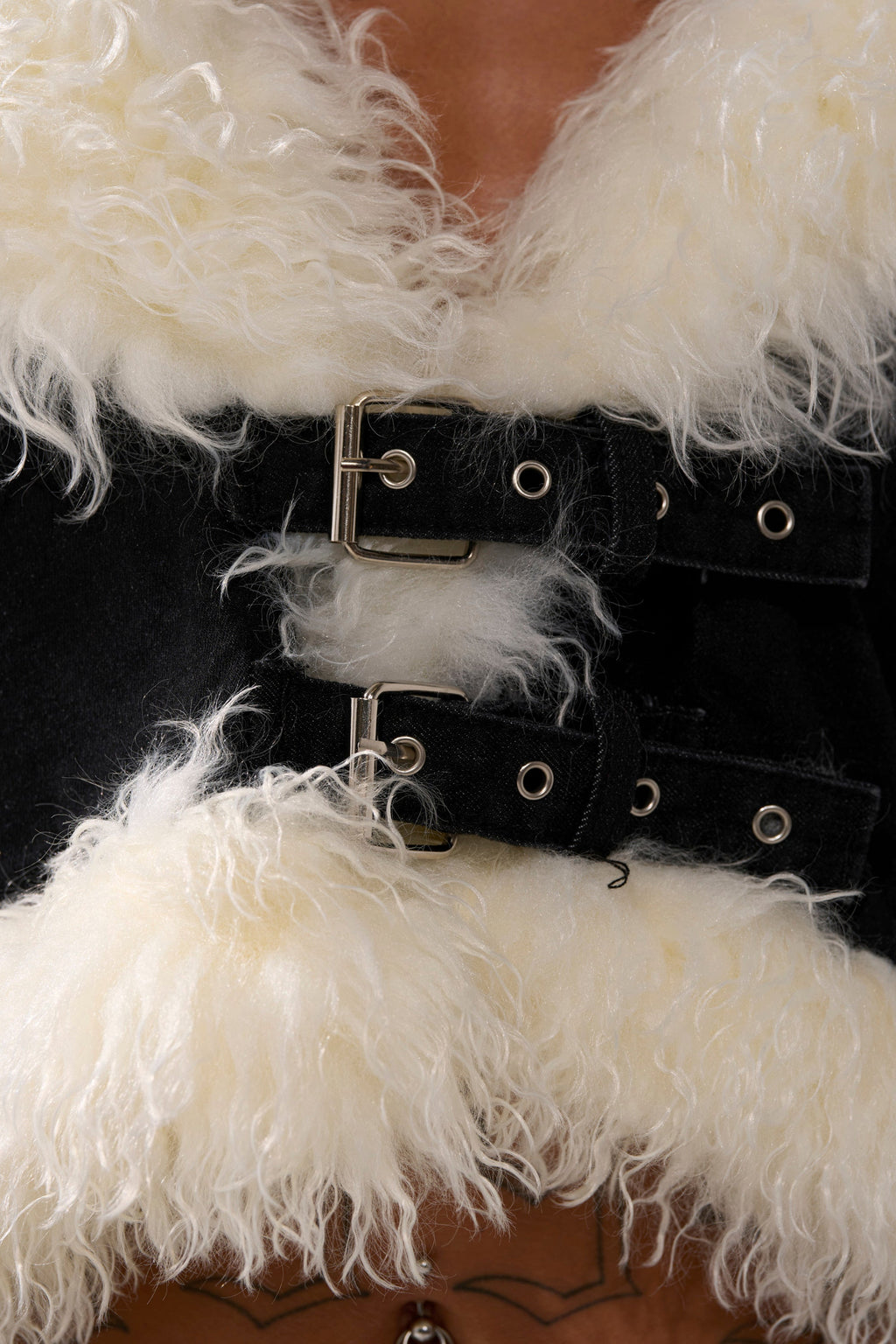 SITTING PRETTY FUR TRIM DENIM JACKET