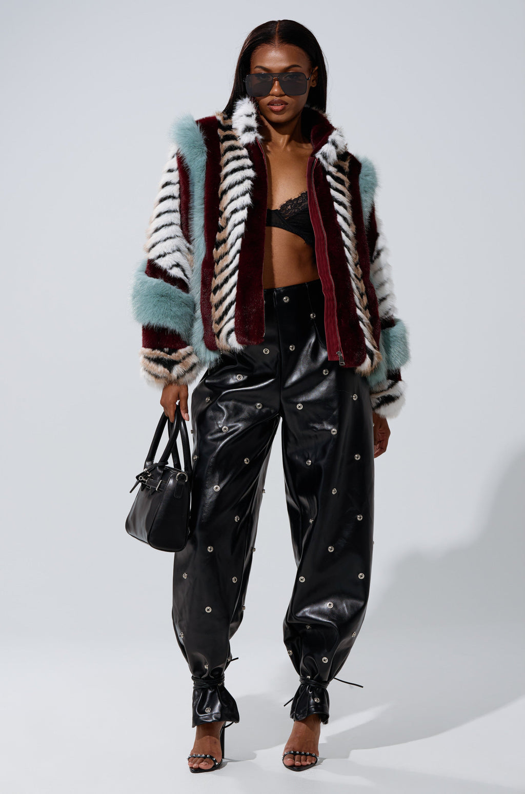 WORK IT BABY FAUX LEATHER BARREL PANT