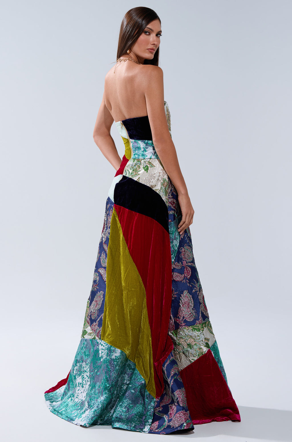 MUSHU MIXED MEDIA MAXI DRESS