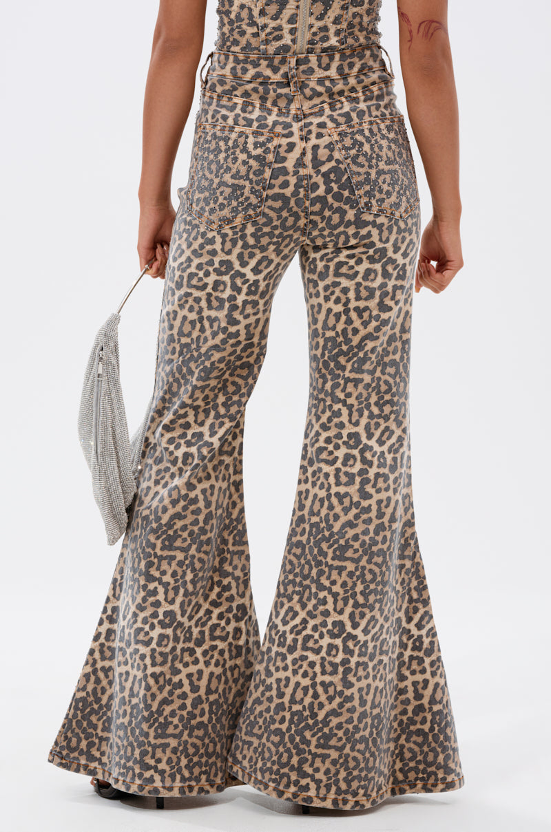 IN THE WILD WIDE LEG CHEETAH PANT