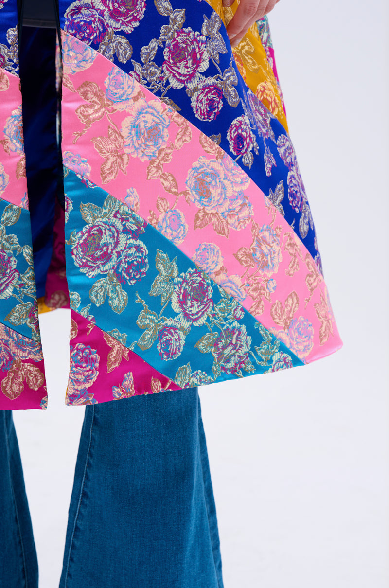 BIASED PATCHWORK BROCADE TRENCH