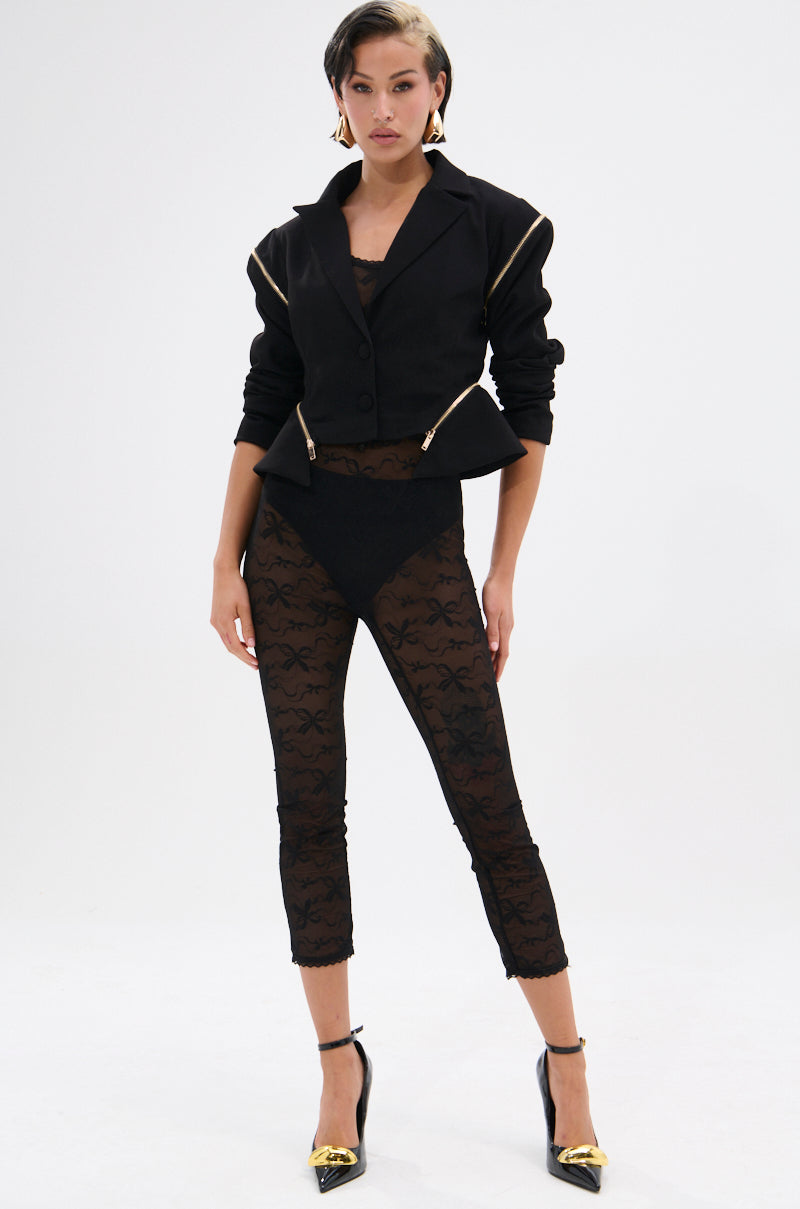 ZIPPED UP PEPLUM BLAZER