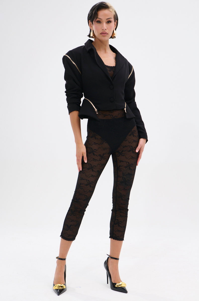 ZIPPED UP PEPLUM BLAZER