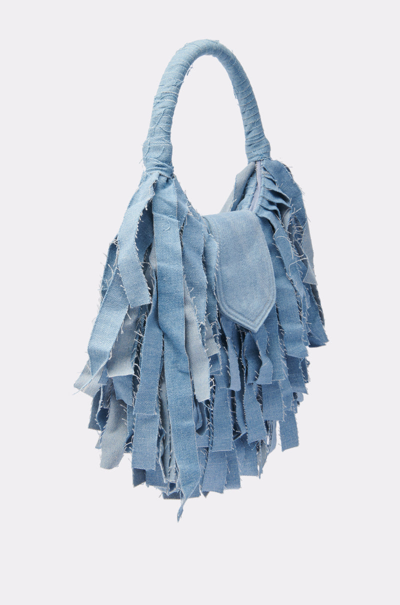 SUZIE DENIM FRINGE PURSE