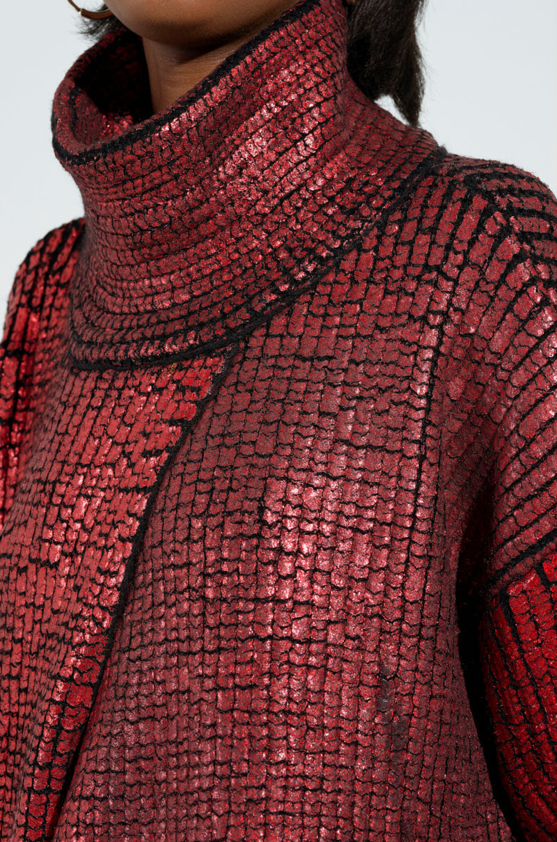 WORTHY OF LOVE LONG SLEEVE TURTLENECK METALLIC SWEATER