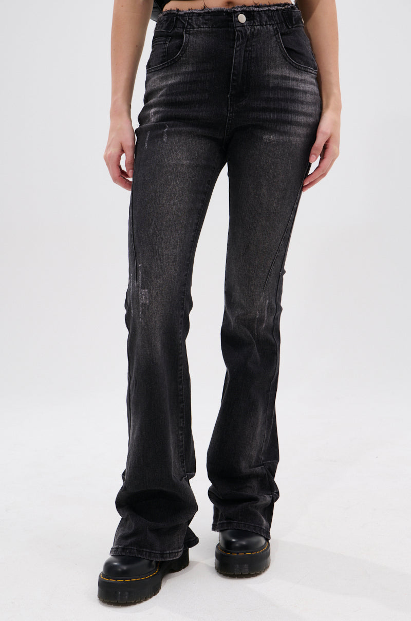 WASHED UP FOR GOOD BLACK DENIM FLARE PANT