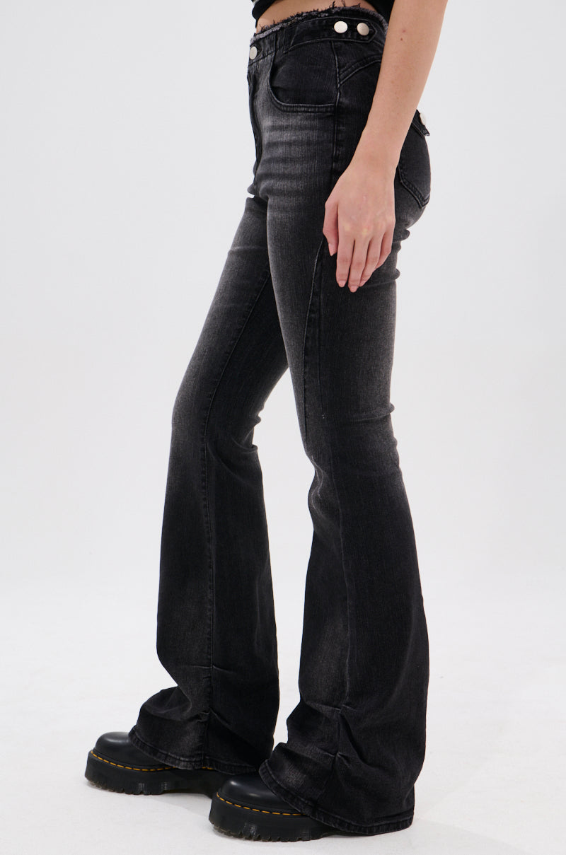 WASHED UP FOR GOOD BLACK DENIM FLARE PANT