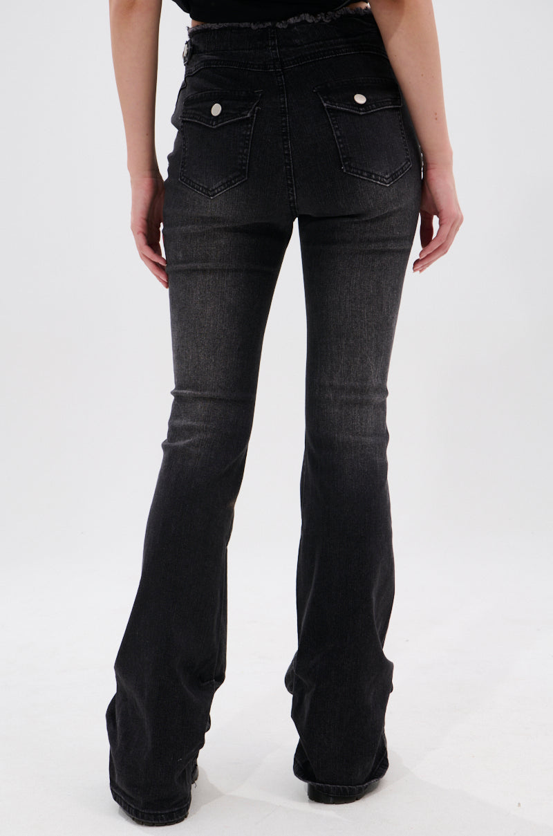 WASHED UP FOR GOOD BLACK DENIM FLARE PANT