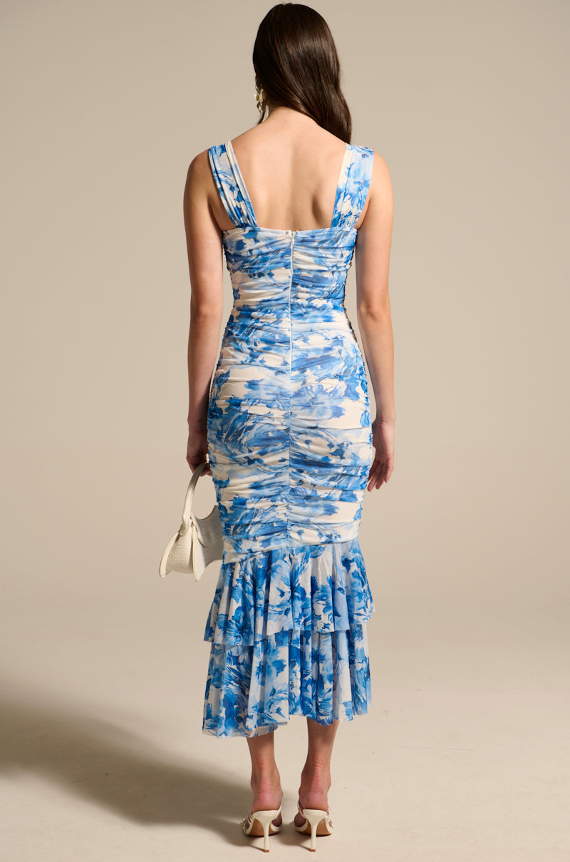 IN HIS EYES BLUE FLORAL MAXI DRESS