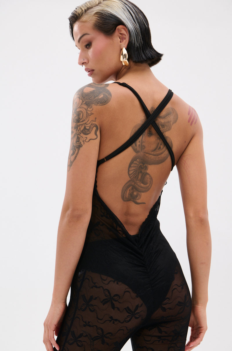 SABRINA MESH PRINTED JUMPSUIT