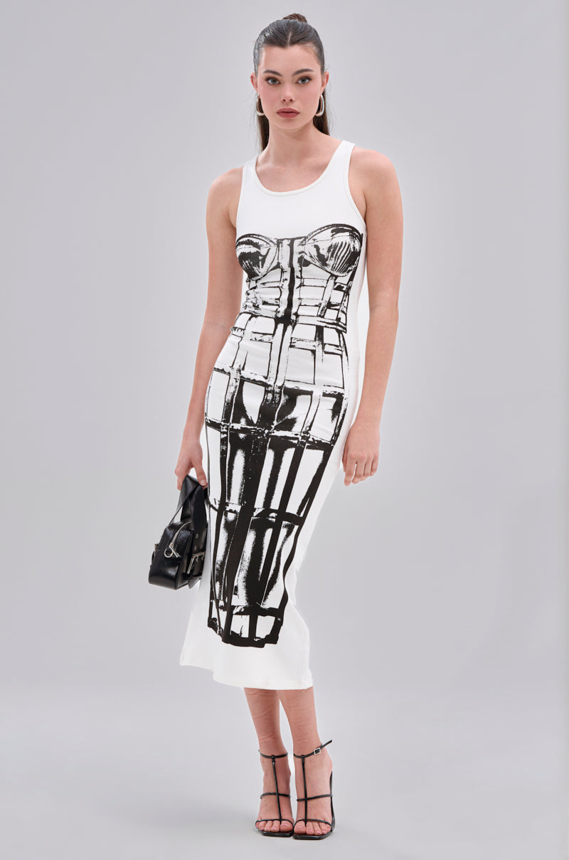 BREAK FREE PRINTED MIDI DRESS