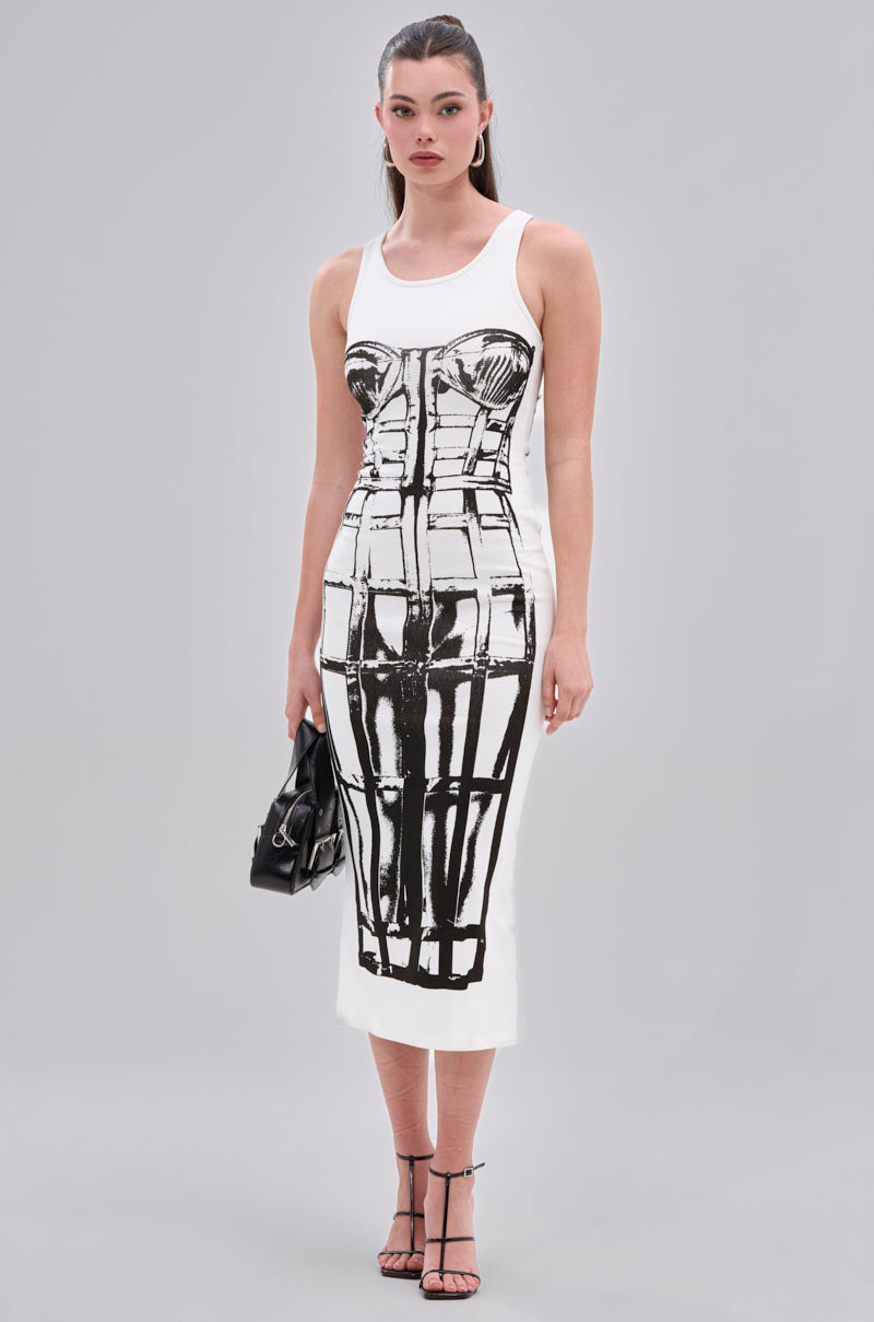 BREAK FREE PRINTED MIDI DRESS