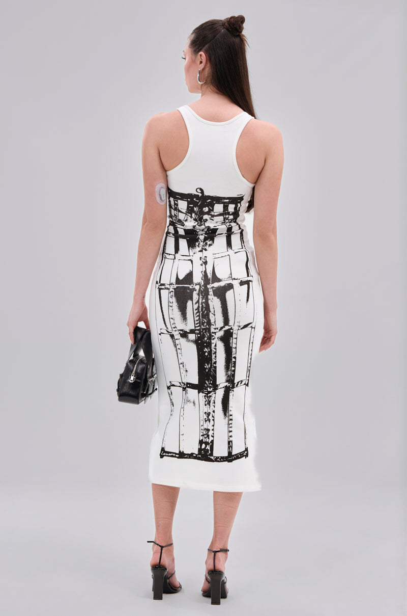 BREAK FREE PRINTED MIDI DRESS