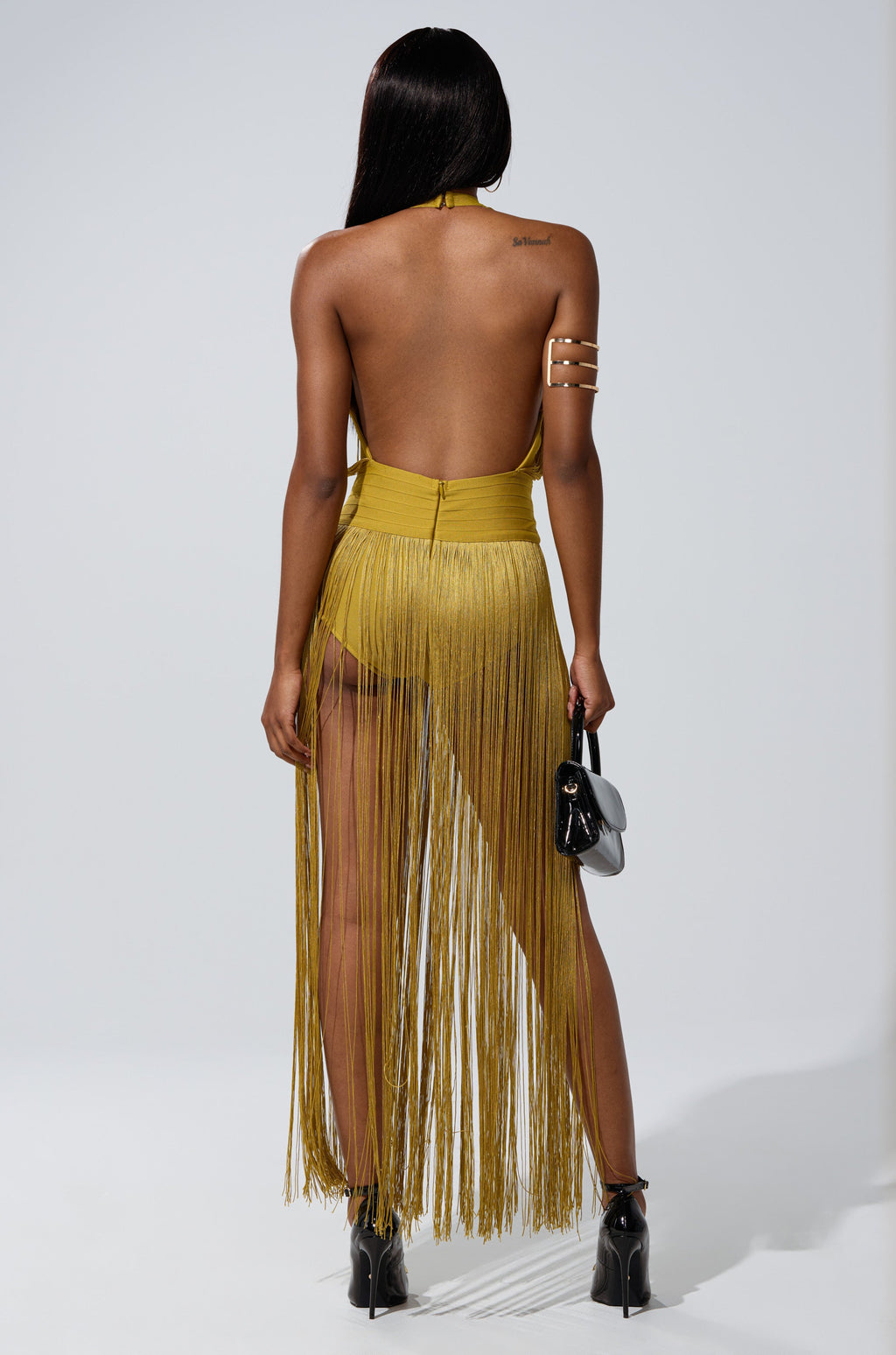 RENEE FRINGE ROMPER IN GREEN