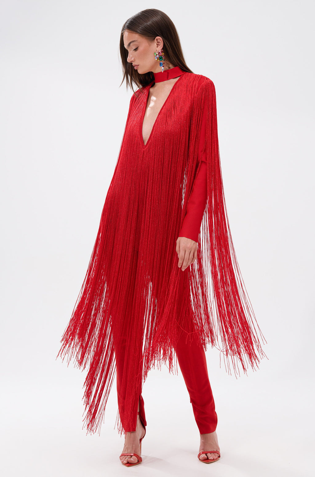 BELLE BANDAGE JUMPSUIT WITH FRINGE