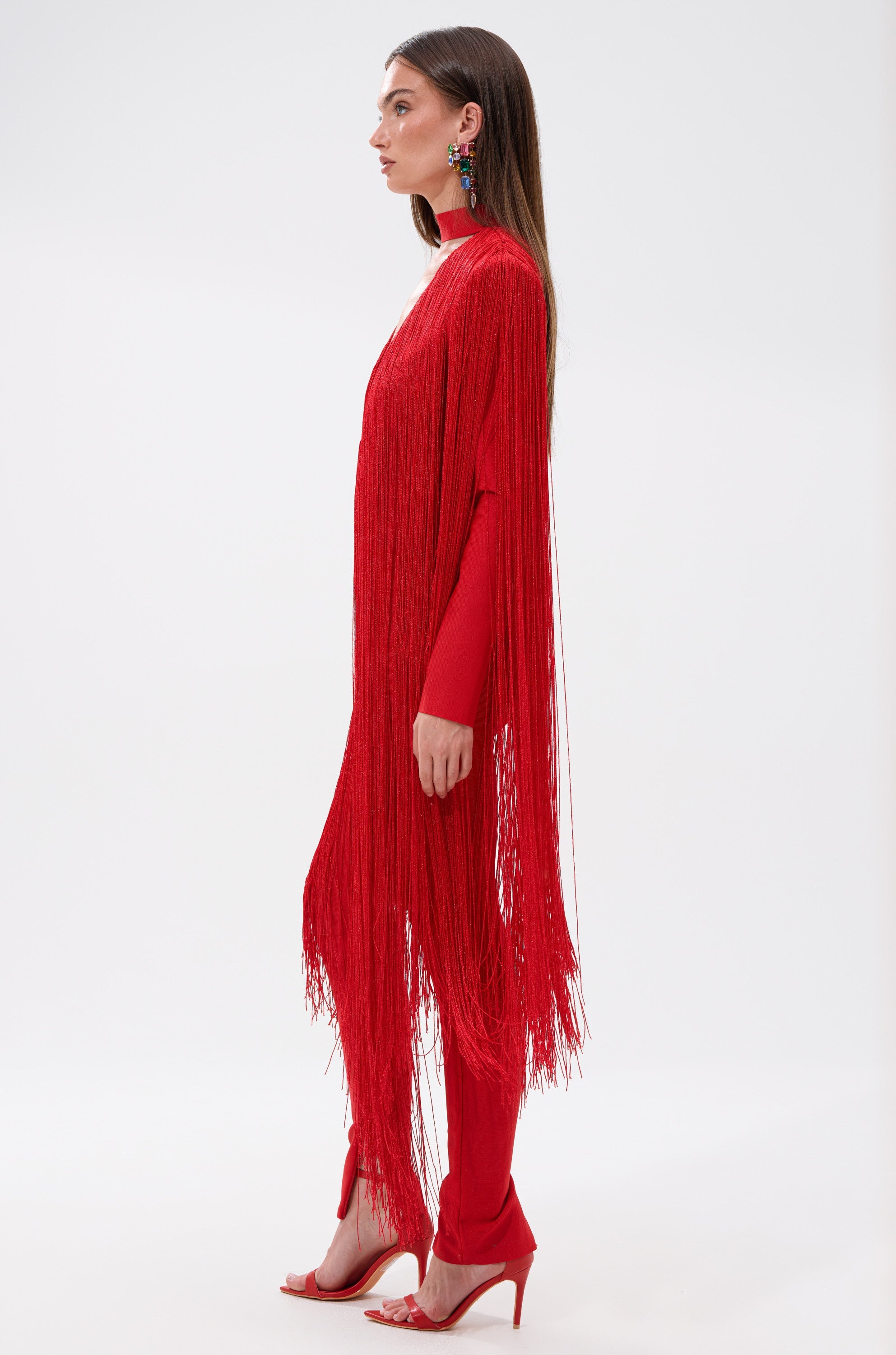 BELLE BANDAGE JUMPSUIT WITH FRINGE