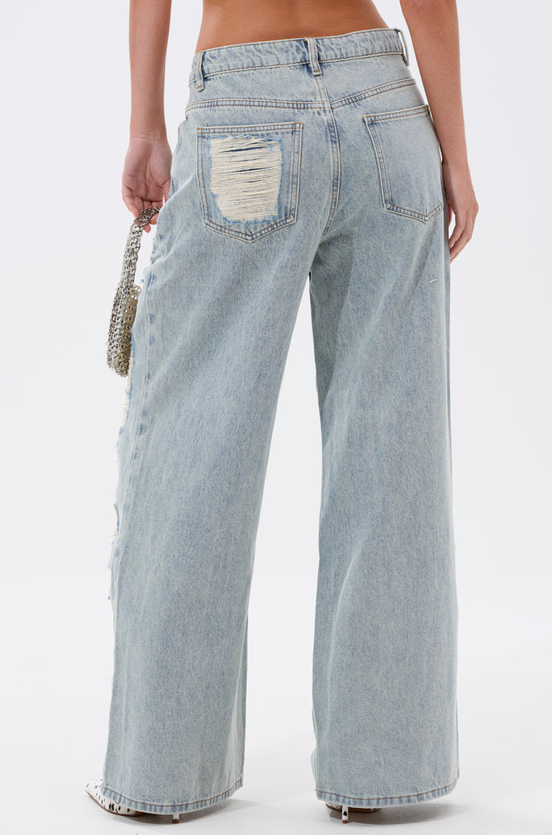 CHILL WITH ME DISTRESSED DENIM