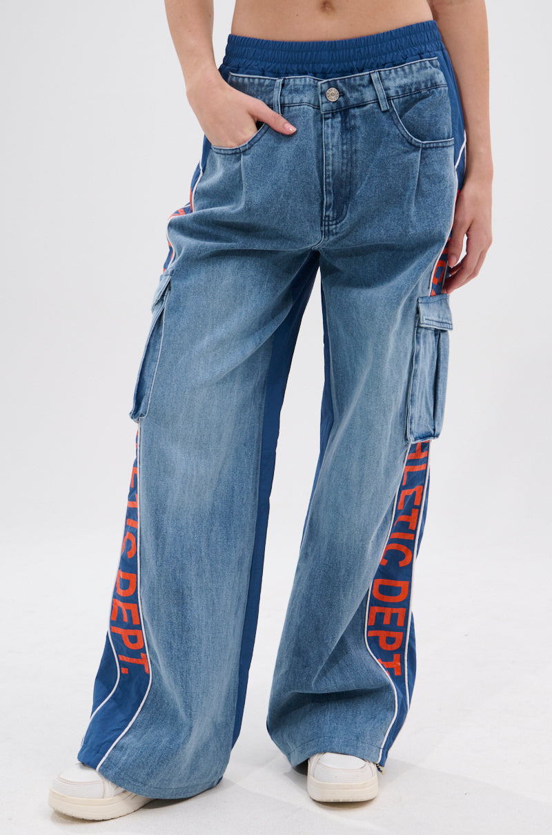 CHICAGO ATHLETICS DENIM TRACK PANTS