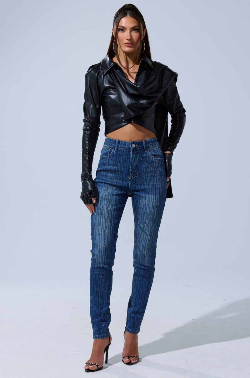 SHINING STAR RHINESTONE WIDE LEG PANT