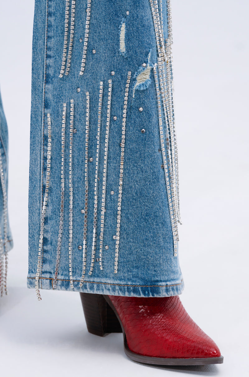 DRIPPING IN JEWELS RELAXED FIT DENIM JEANS