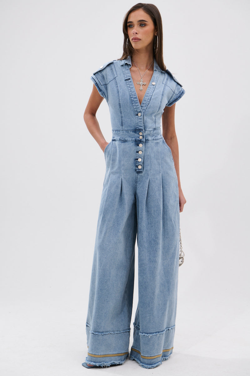 AT LEAST I LOOK CUTE DENIM JUMPSUIT