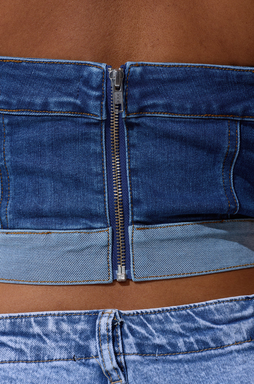 CATCH ME ABSTRACT DENIM CORSET