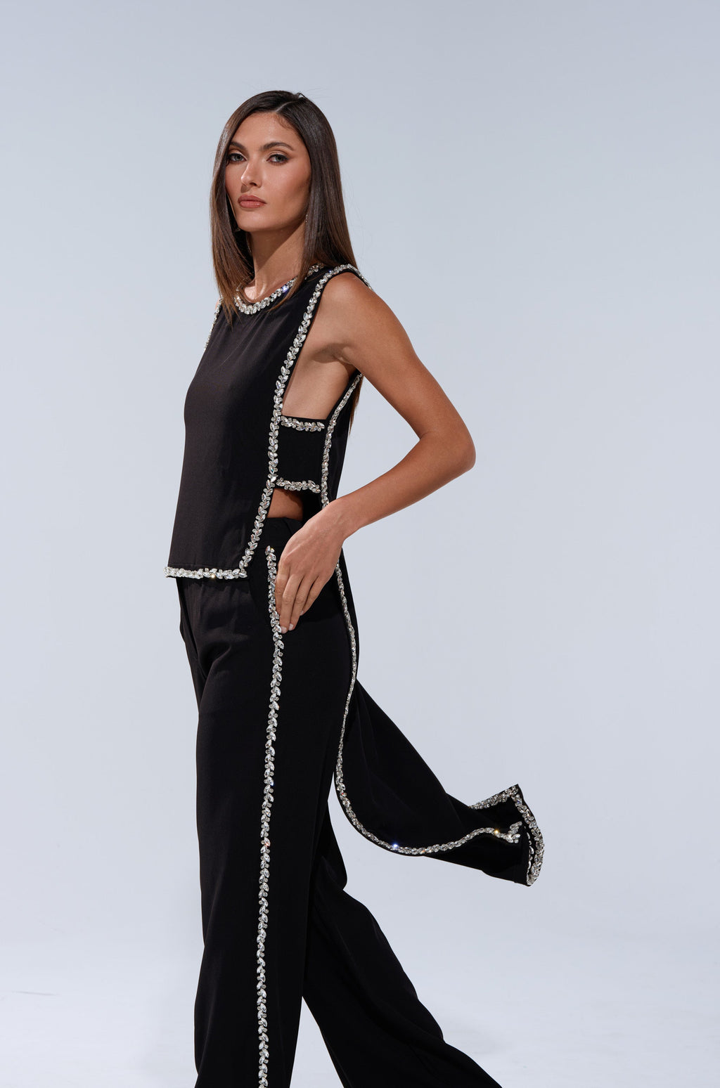 TALK TO ME BABY BLOUSE WITH RHINESTONE