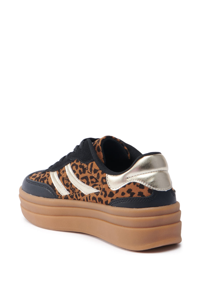 AZALEA WANG ALPACA MULTI LEOPARD PLATFORM SNEAKER