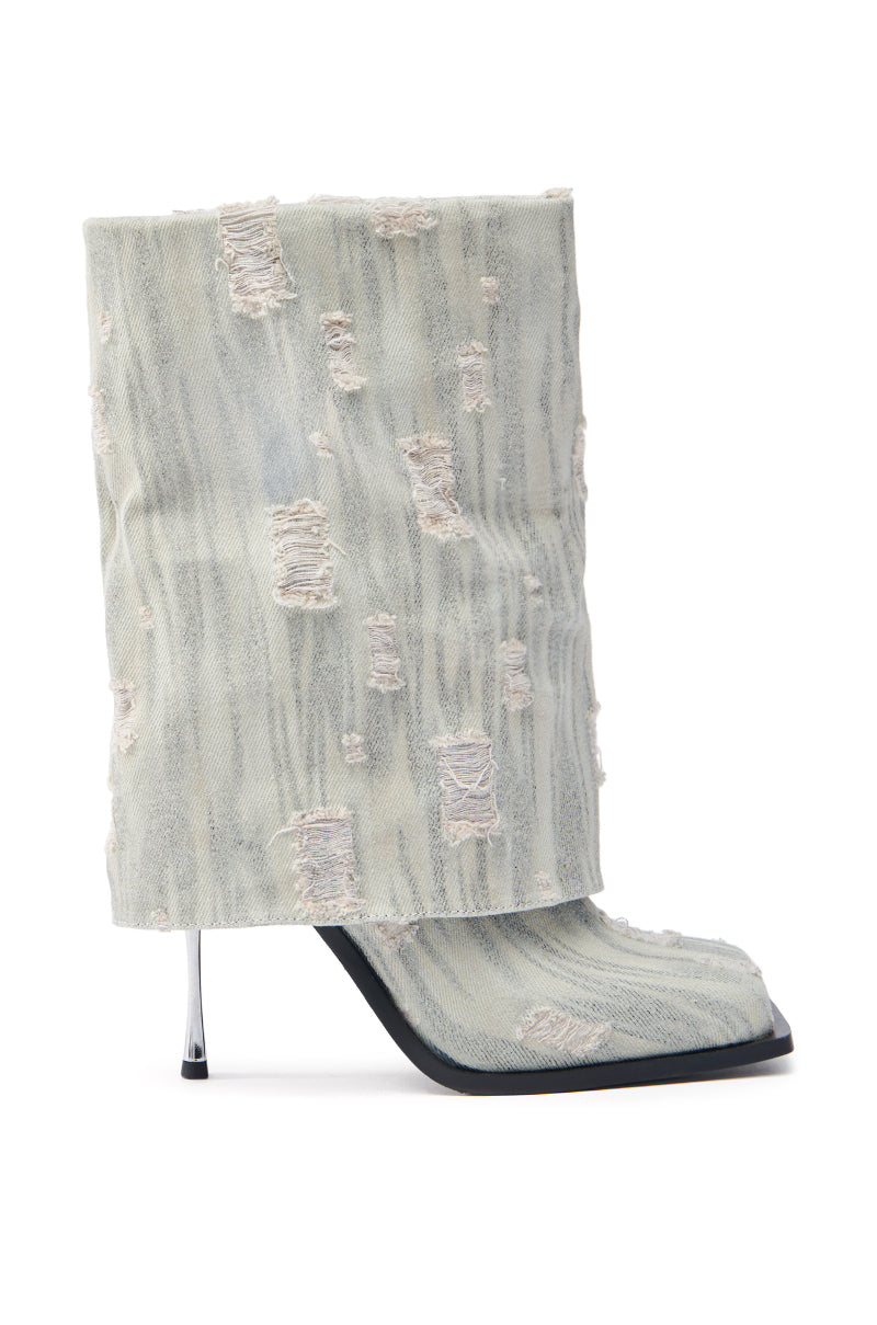  AZALEA WANG ANNECY GREY WASHED BOOTIE