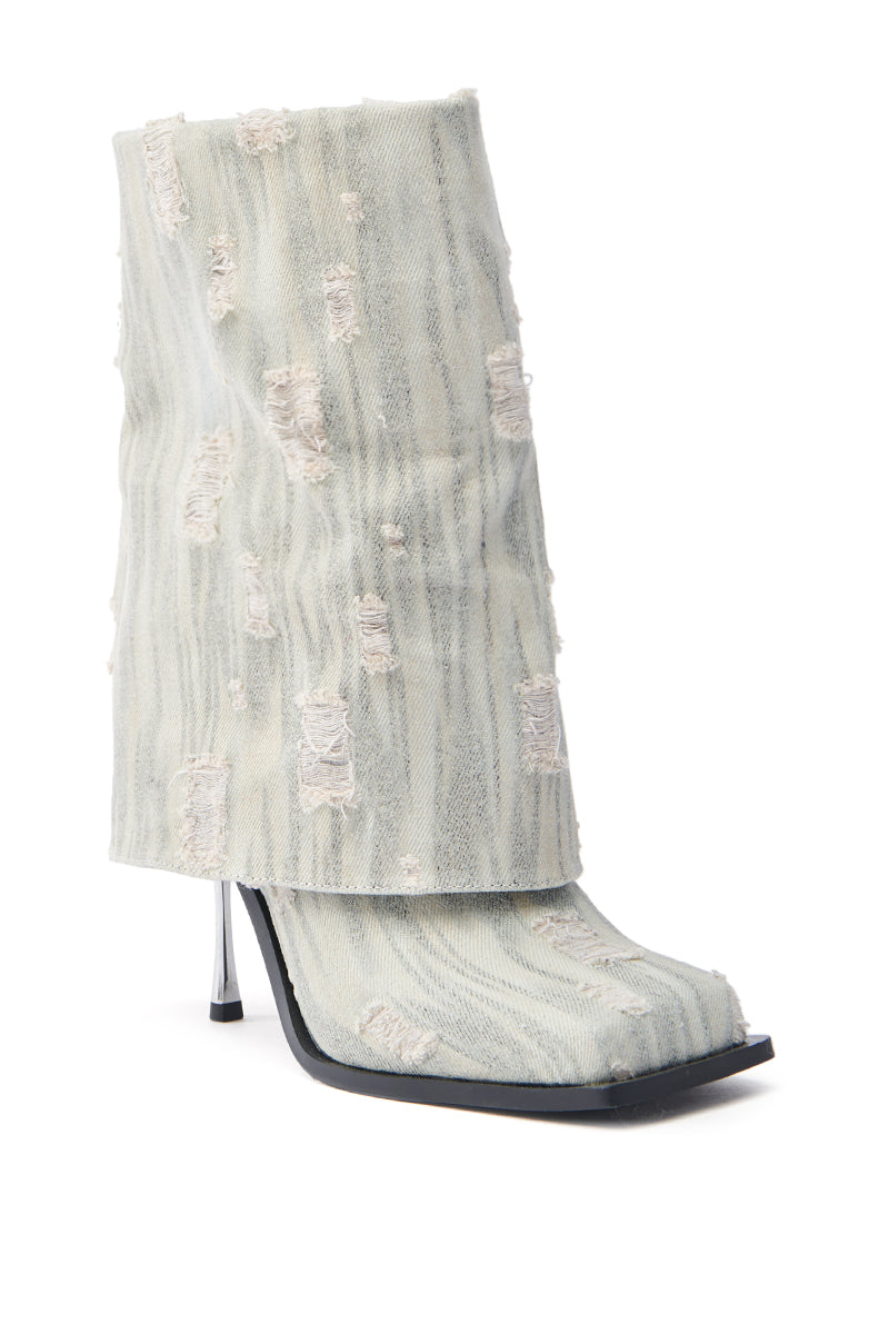  AZALEA WANG ANNECY GREY WASHED BOOTIE