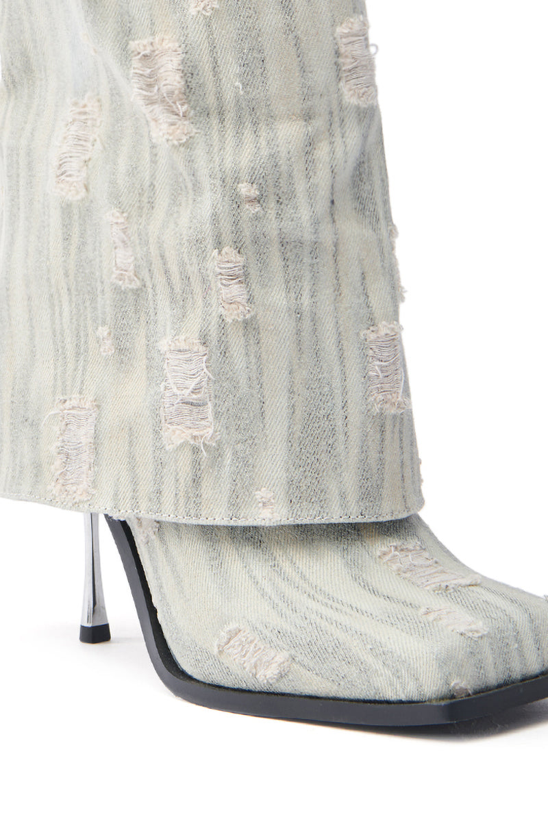  AZALEA WANG ANNECY GREY WASHED BOOTIE