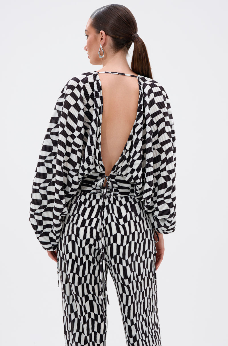 BARI CHECKERED BLOUSE