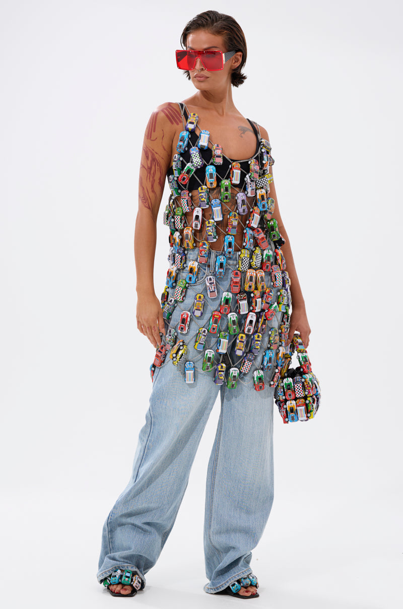 CAN'T CATCH ME CAR CHAIN MINI DRESS