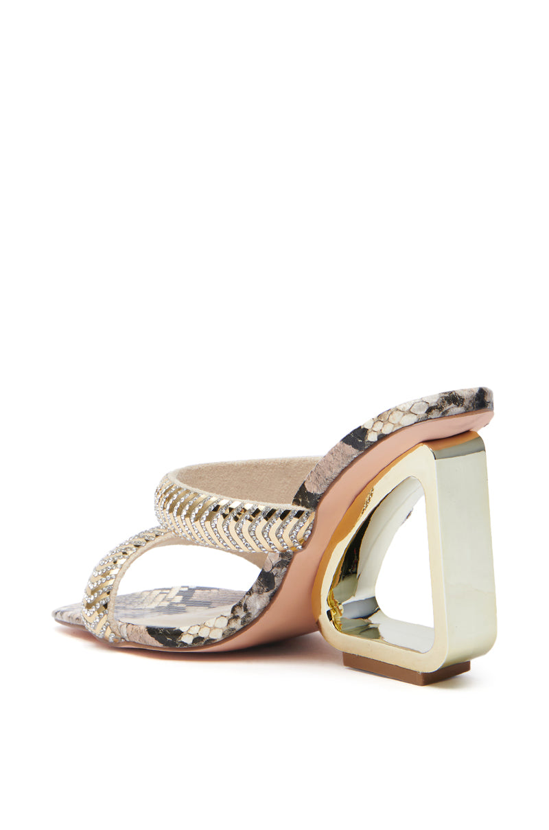 AZALEA WANG BESSIE BROWN MULTI SNAKE WEDGE SANDAL