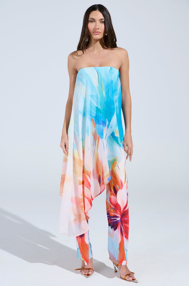 ON A BEACH SOMEWHERE PRINTED JUMPSUIT