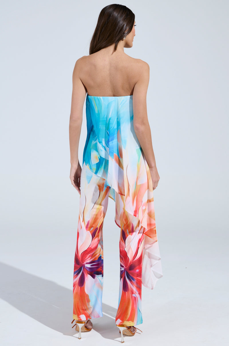 ON A BEACH SOMEWHERE PRINTED JUMPSUIT