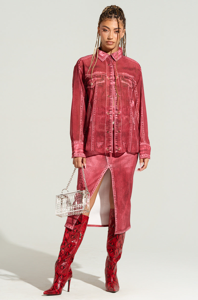 CHERRY LOVER BUTTON DOWN TOP