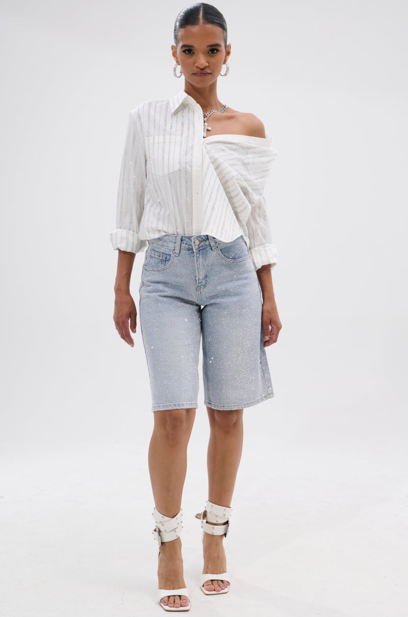 BLING BLING RHINESTONE BERMUDA SHORT