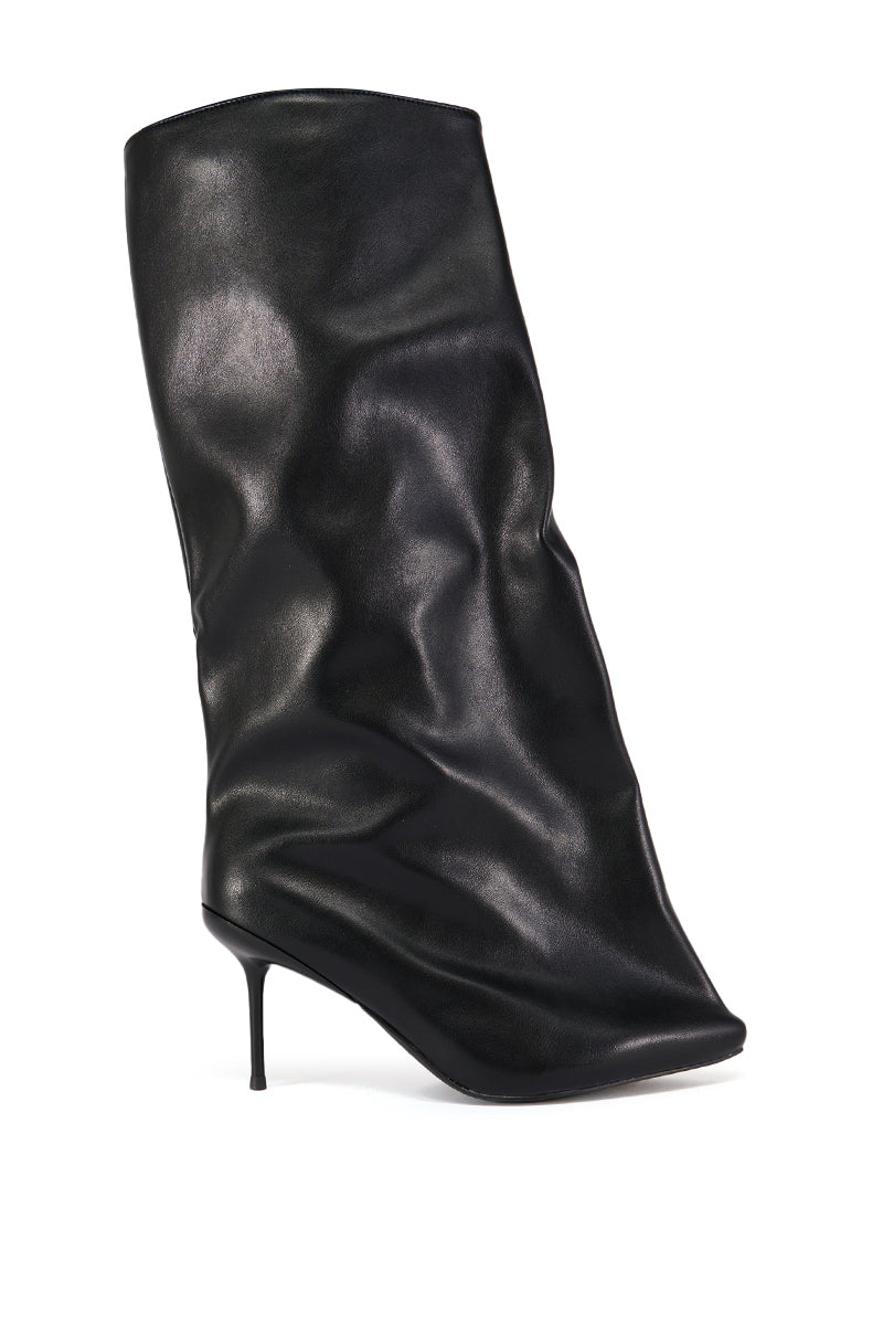 AZALEA WANG COUTURE CRAZY BLACK BUCKET BOOT