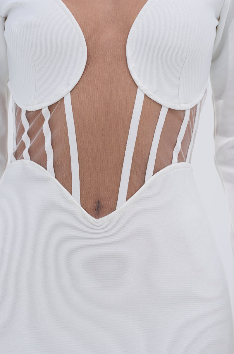 A NIGHT OUT BANDAGE MAXI DRESS IN WHITE