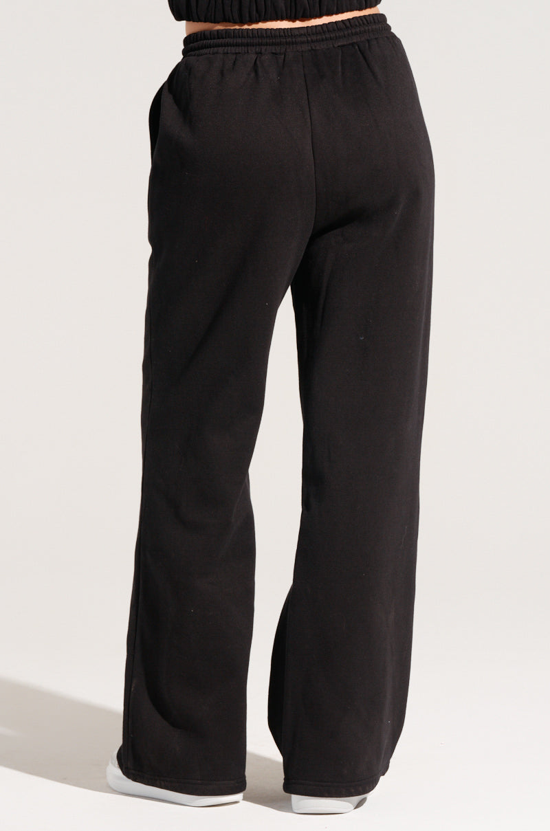 DEXTRA WIDE LEG SWEATPANT WITH RHINESTONE DETAIL
