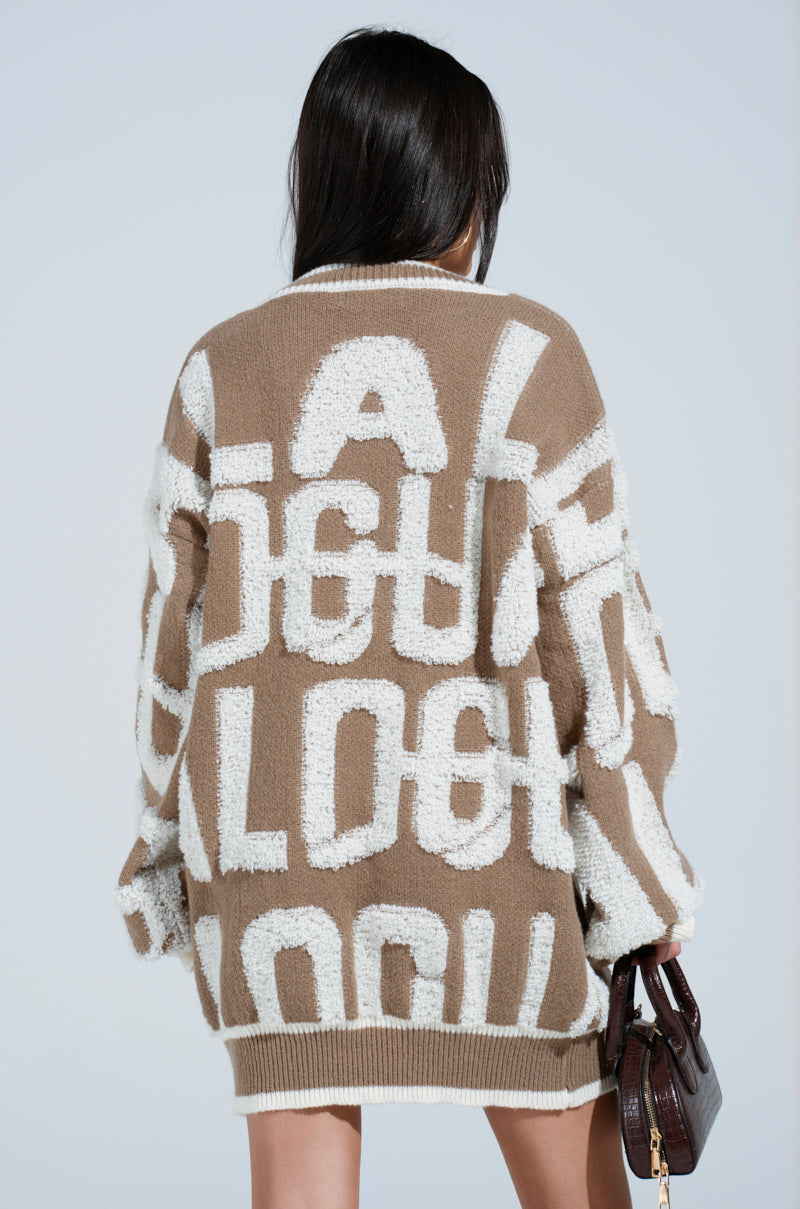 OUT OF SIGHT PRINTED SWEATER DRESS