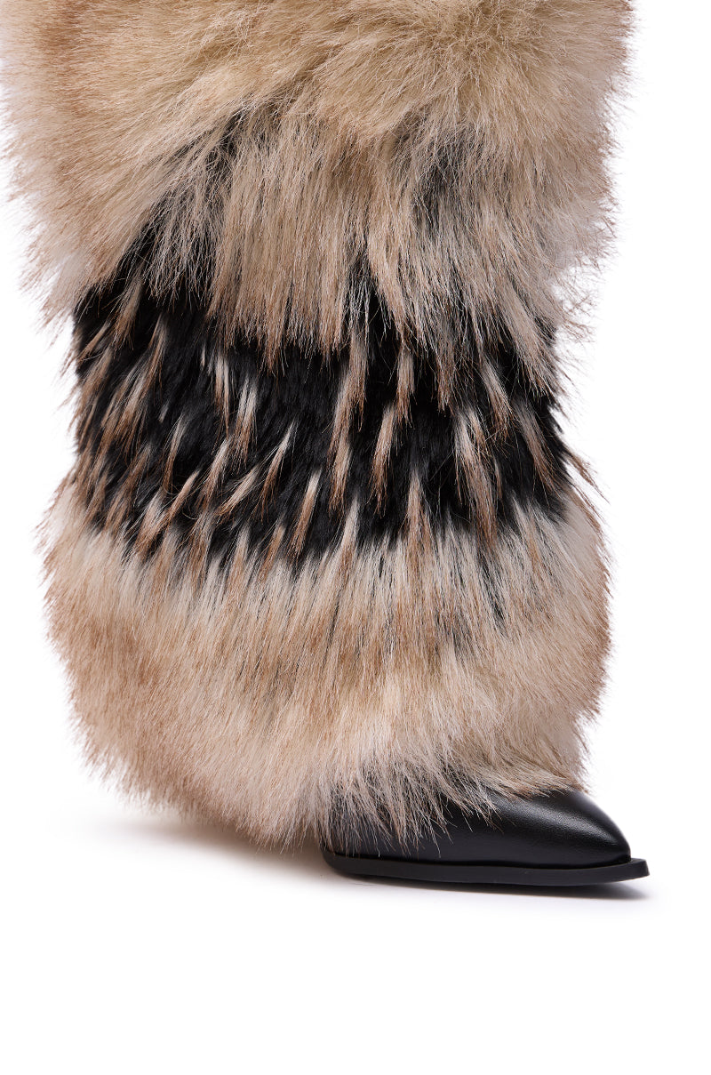 AZALEA WANG EKKO MULTI FUR STILETTO BOOT