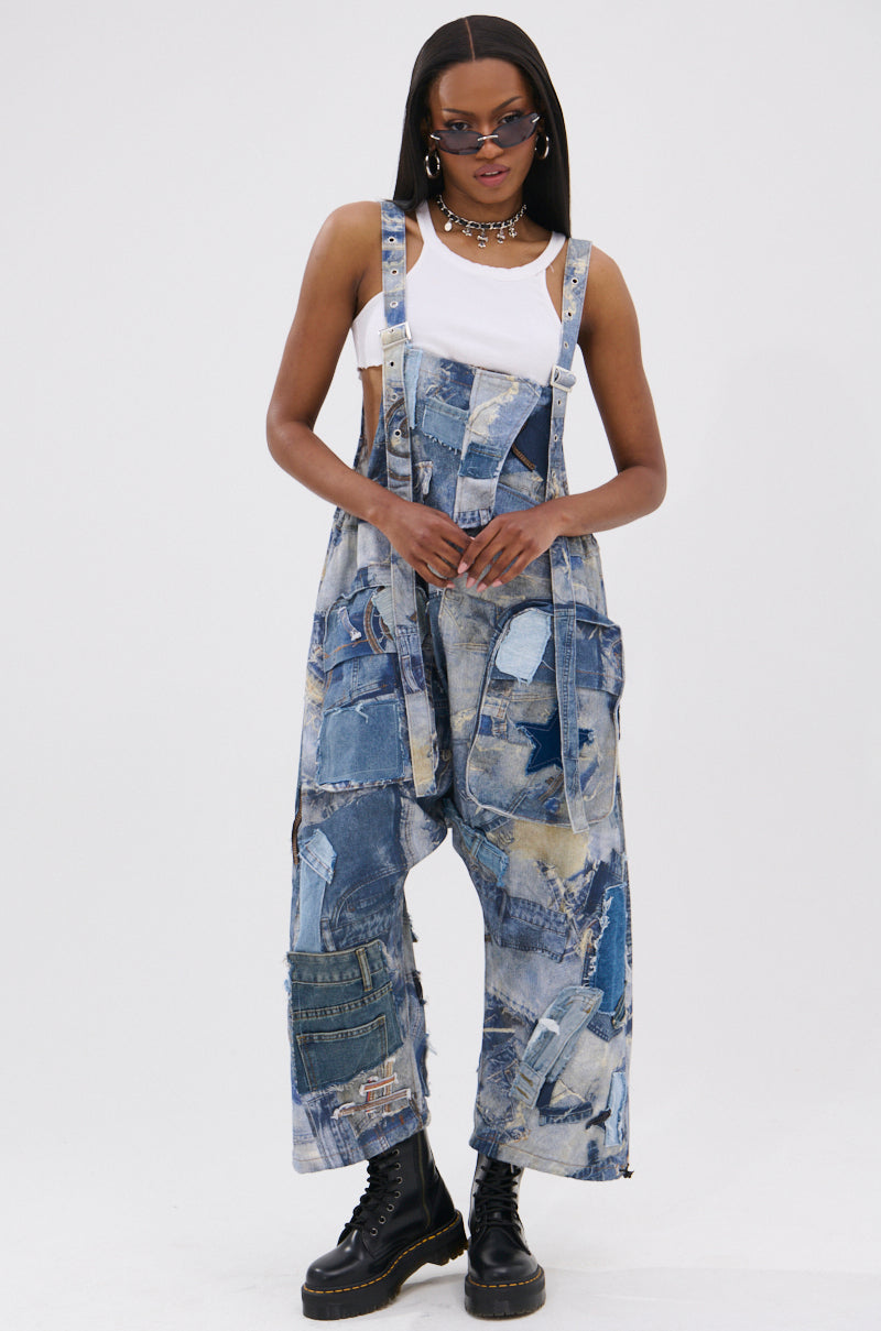 FOR THE GRAM PATCHWORK OVERALLS