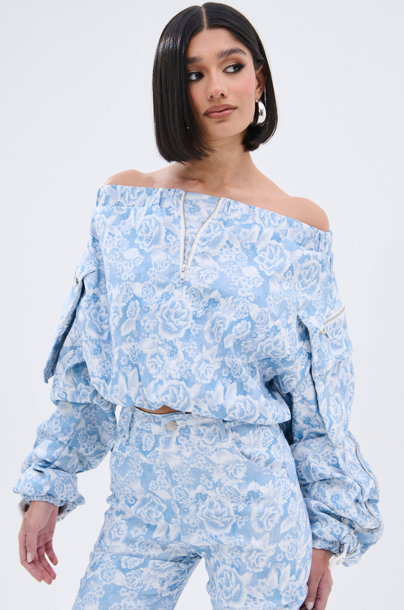 FLORAL LIFE OFF THE SHOULDER BLOUSE